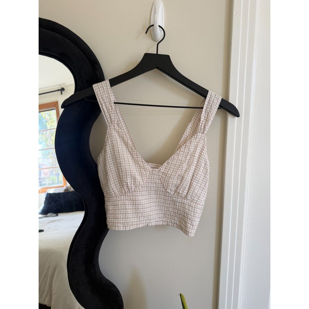 Abercrombie & Fitch Gingham Bustier Crop Top - Cottagecore